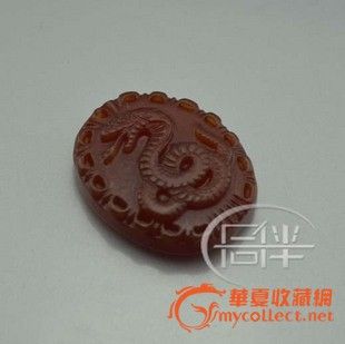 精雕天然红玉髓生肖蛇挂件 十二生肖挂坠 长年