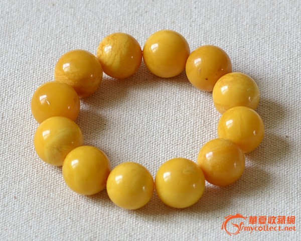 极品蜜蜡手串系列*18mm鸡油黄蜜蜡手串
