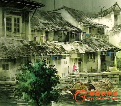 张明康/江南水乡/风景/水彩画/装饰送礼/20364