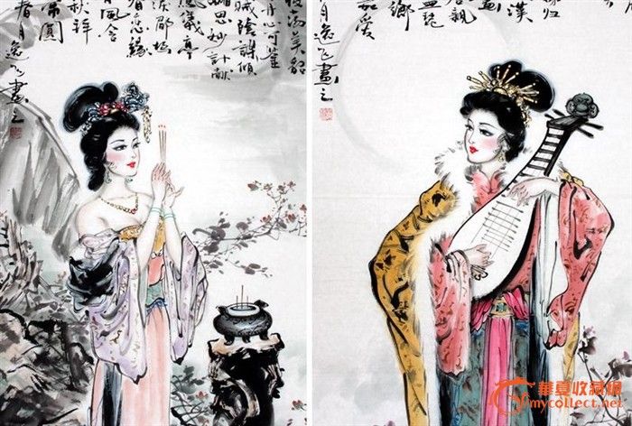 唐逸飞/美女图/四条屏/古代四大美女/22528图片