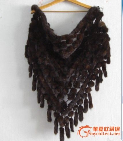 苏原色貂皮披肩_球状流苏原色貂皮披肩价格_