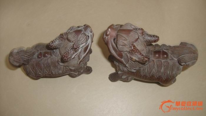 保真黄杨木麒麟一对_保真黄杨木麒麟一对价格