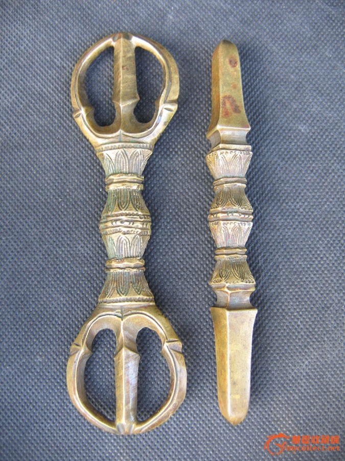 清*杵一对 12.6-13.5cm