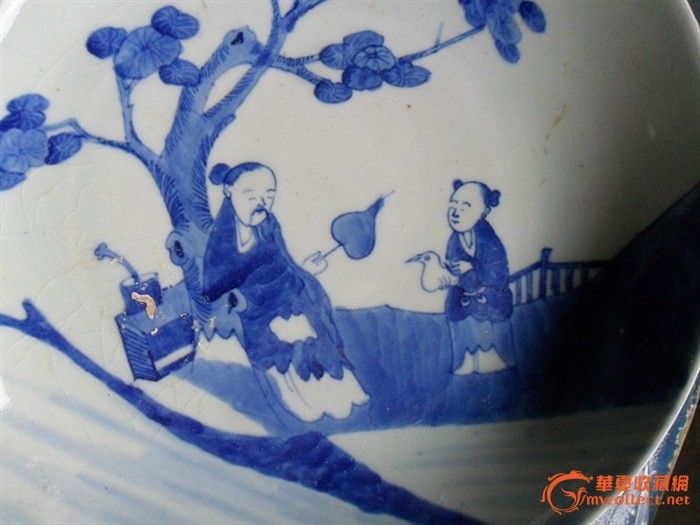 【小黄青花世家藏品】:出土雍正王羲之爱鹅青花大盘_【小黄青花世家藏品】:出土雍正王羲之爱鹅青花大盘鉴定_来自藏友灵渠人_陶瓷鉴定_明清陶瓷鉴定_古玩鉴定估价_华夏收藏网