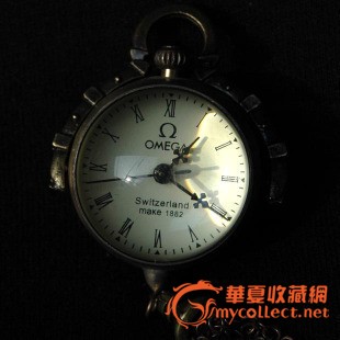 最值的珍藏瑞士omega1882欧米茄水晶 机械表