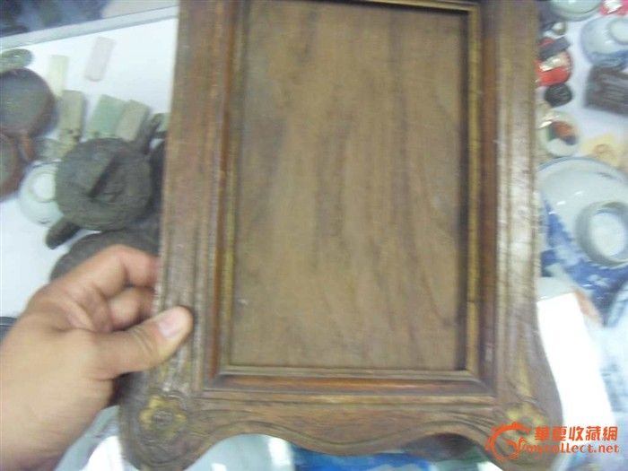 铲地皮收来老的柚木的老<em>照片框子</em>_铲地皮收来
