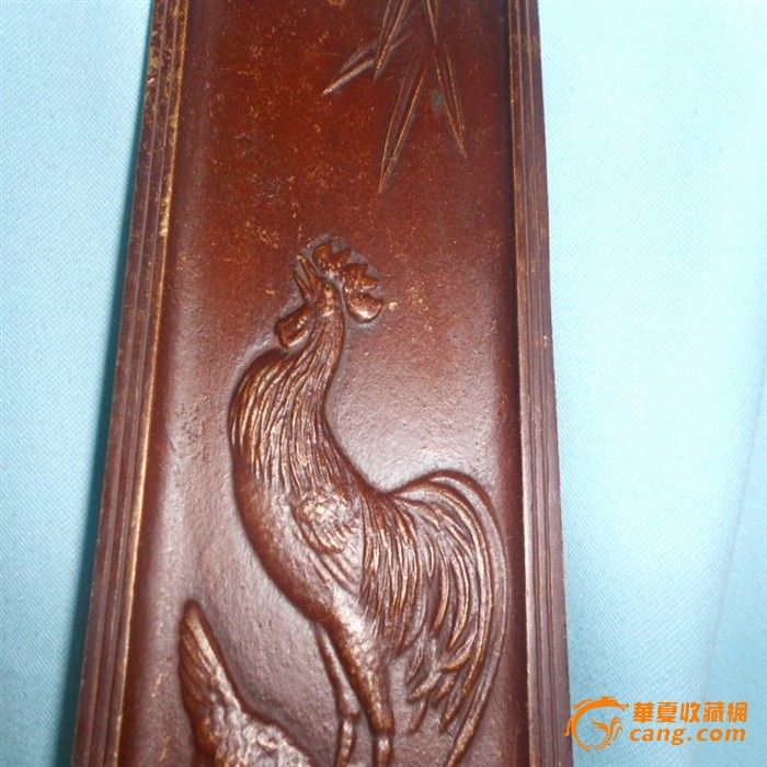 浮雕【一只公鸡,一只母鸡的铜笔洗】-浮雕【一