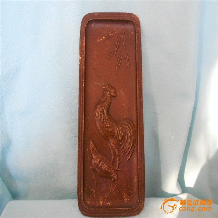 浮雕【一只公鸡,一只母鸡的铜笔洗】-浮雕【一