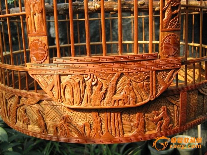 几十年的雕刻画眉鸟笼_几十年的雕刻画眉鸟笼