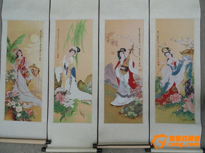 织锦四大美女挂屏