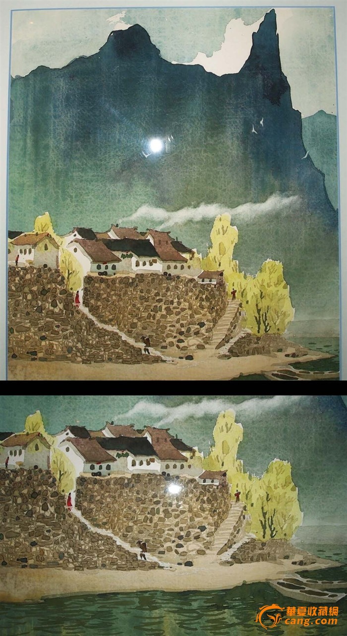当代名家--张克让--水彩《太行山村》