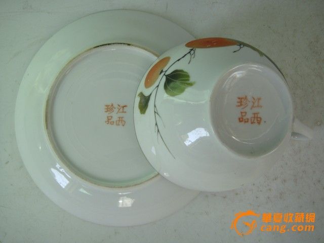民国晚期*江西珍品款粉彩杯碟6套(全美品)_民