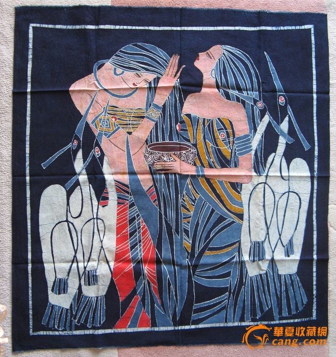4603贵州蜡染-背男生的背篓_4603贵州蜡染-背女子发型图形的上图片