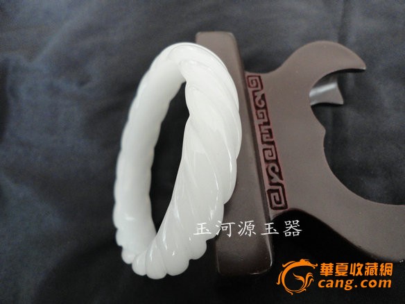 特价天然新疆白玉螺丝螺旋纹麻花手镯(家有仙妻中何莉莉同款)