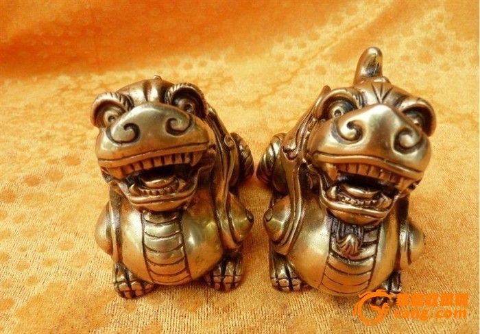 铜单角貔貅铜貔貅摆件雌雄貔貅公母貔貅旺财_