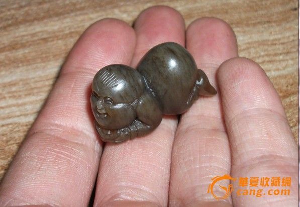 SD743514 明清 和田老坑玉童子