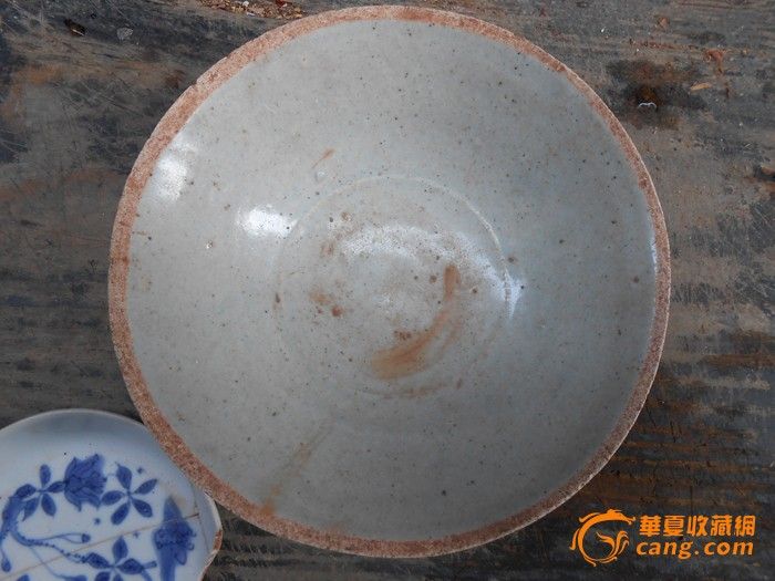 南宋瓷胎白舍窑影青芒口斗笠碗一只-南宋瓷胎