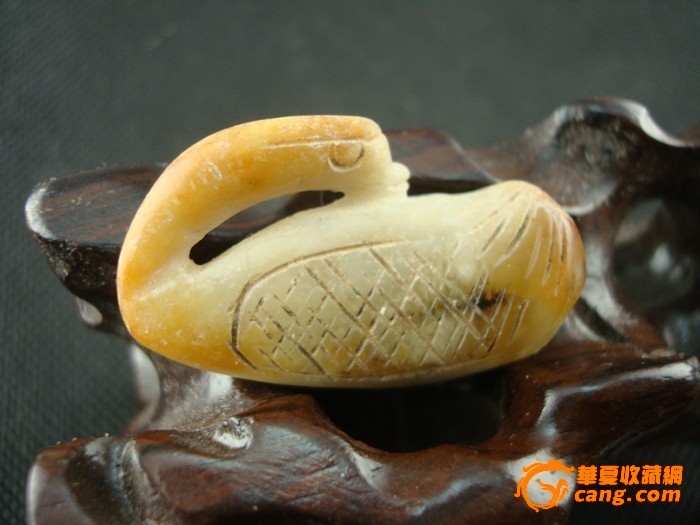 清代玉鹅挂件