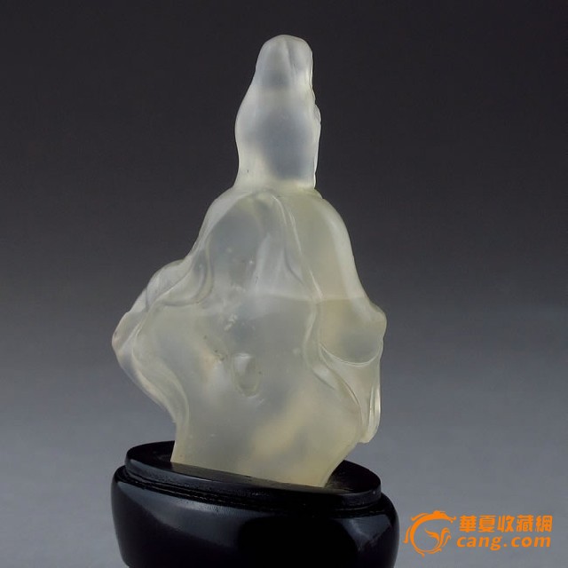 寿山石精品 坑头水晶冻石 赐福观音摆件