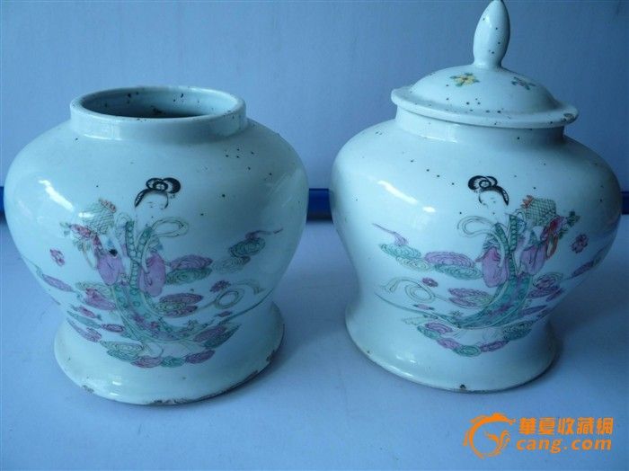 <em>天女散花茶叶</em>罐一对-<em>天女散花茶叶</em>罐一对价格