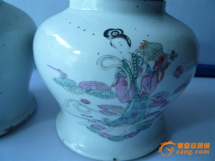 <em>天女散花茶叶</em>罐一对-<em>天女散花茶叶</em>罐一对价格