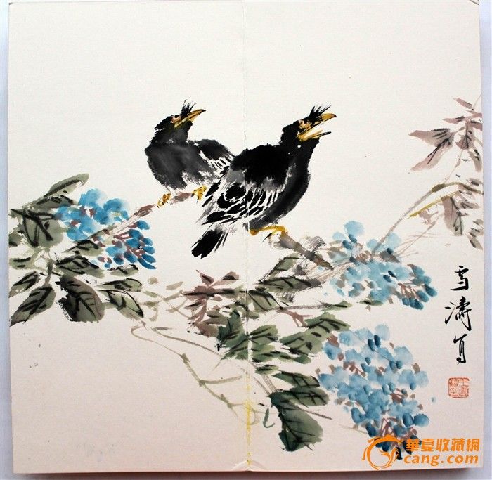 90年代自美国回流王雪涛花鸟册页