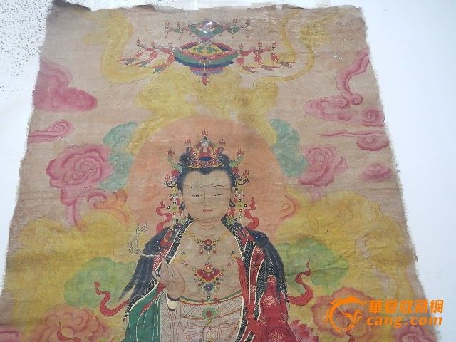 老画五彩祥云观音菩萨图_老画五彩祥云观音菩萨图价格_老画五彩祥云观音菩萨图图片_来自藏友边境收藏898_字画_地摊交易_华夏收藏网 cang.com