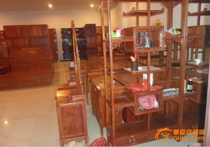 红木家具非花新款博古架双喜临门_红木家具红木家具品牌沈阳图片