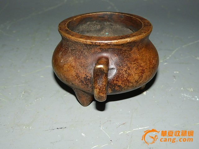 铜 宣字款双耳香炉