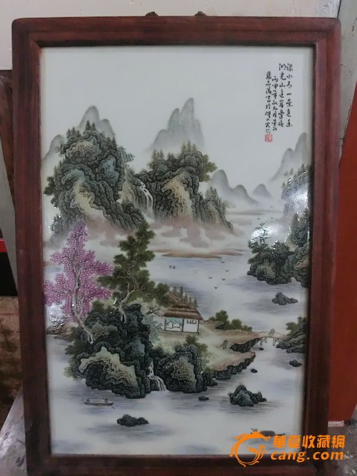 家传一名人"张志汤"的山水瓷板画!