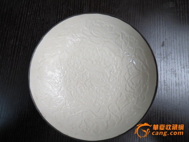 定窑包银口盘