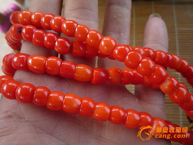 正品红珊瑚本命年必备108颗艳丽珊瑚佛珠手链