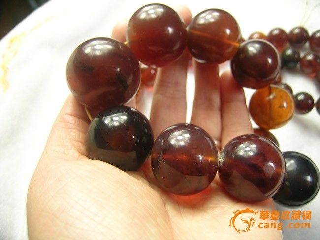 纯天然缅甸琥珀棕珀紫罗蓝珠子项链 最低价sc-F403