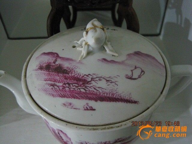 民国胭脂红参壶一把-民国胭脂红参壶一把价格