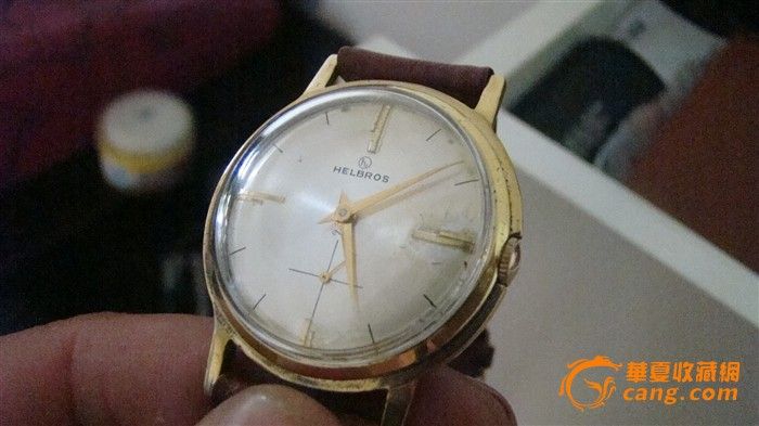 古董手表法国赫布罗斯牌10K包金2半针男表_古