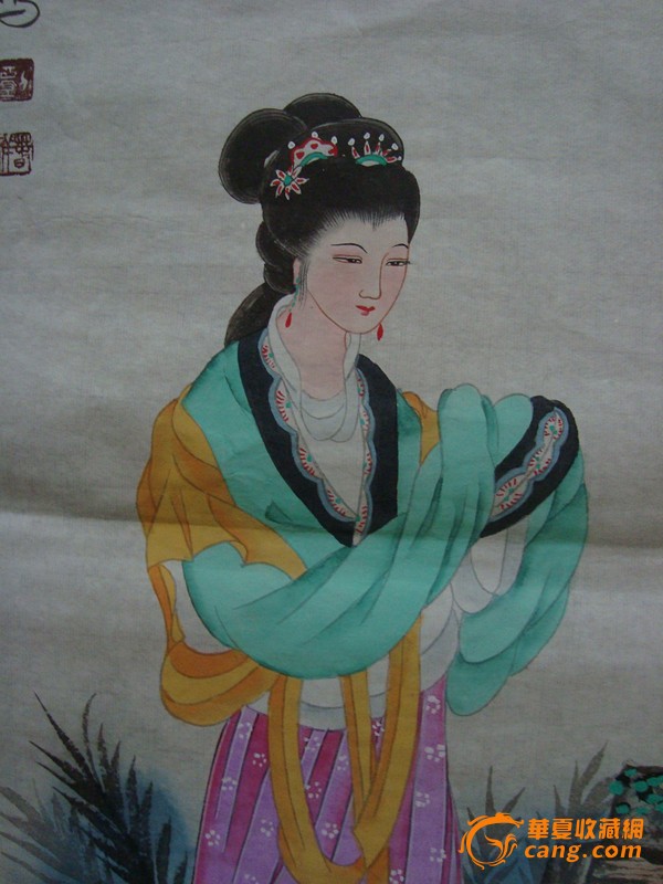 工笔画《貂蝉拜月》