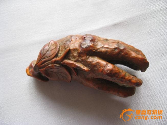 竹根佛手把件