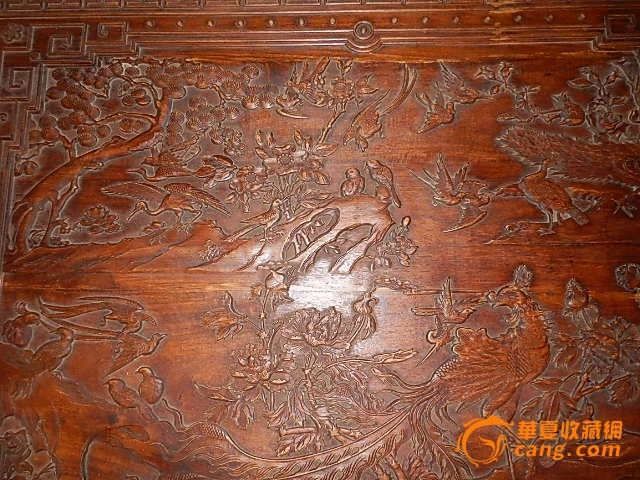 花梨木 百鸟朝凤 大桌子一个_花梨木 百鸟朝凤