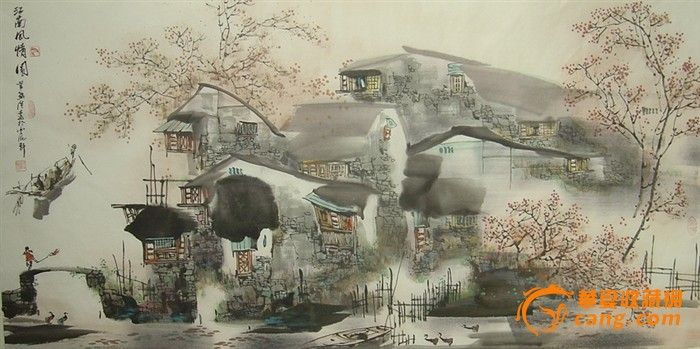 水墨国 画江南特色陆远江南水乡_水墨国 画江南特色陆远江南水乡价格_水墨国 画江南特色陆远江南水乡图片_来自藏友art2009_字画_地摊交易_华夏收藏网 cang.com