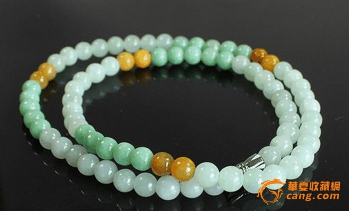 天然和田玉A级翡翠圆珠项链翡翠小珠链玉石玉