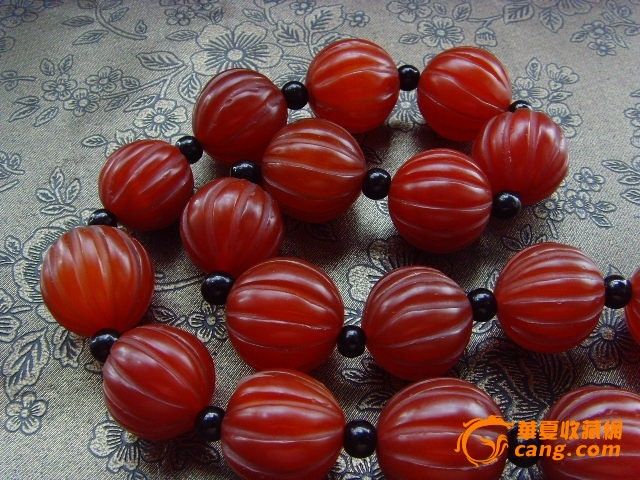 老红玛瑙瓜菱18颗手念珠_老红玛瑙瓜菱18颗手