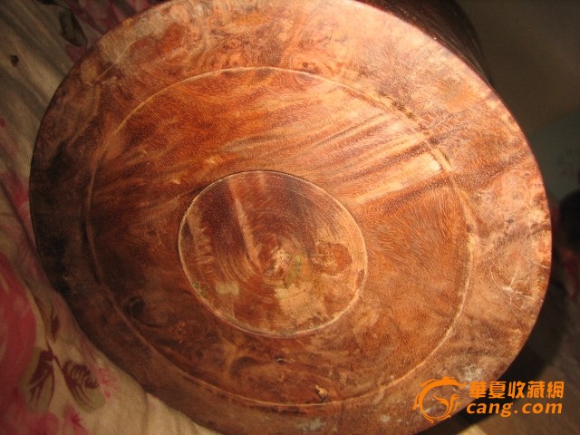 20多斤木料加工成型的口径18厘米花梨樱木大