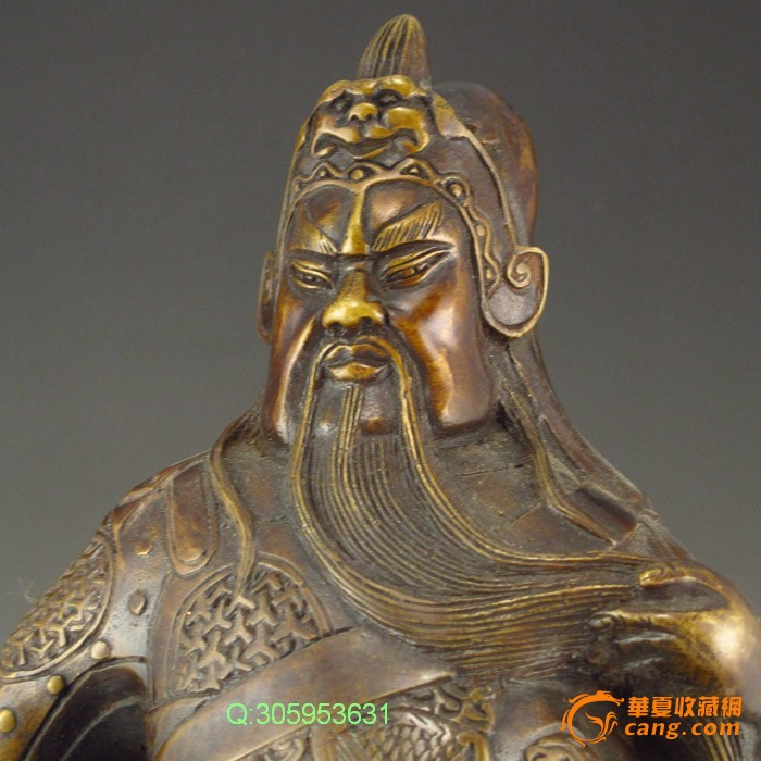 黄铜威武关公铜像