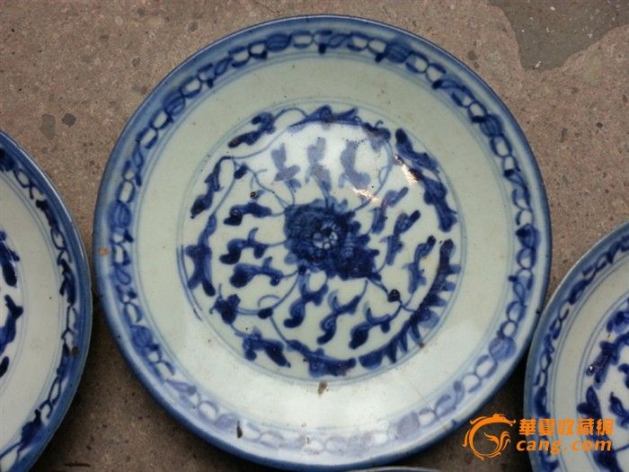 【江啸堂】藏品 古玩 清朝嘉庆瓷器 水草青花瓷