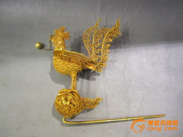 铜鎏金凤凰发簪_铜鎏金凤凰发簪价格_铜鎏金