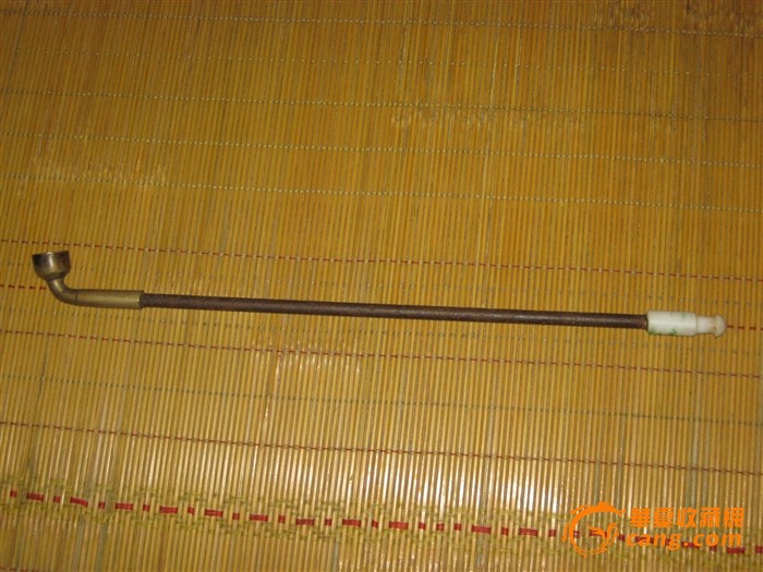 清代的铜烟斗【带原始老琉璃烟嘴和原始原装铁杆铜嘴烟杆】