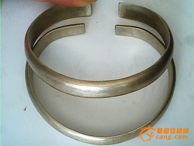 素面银手镯一对