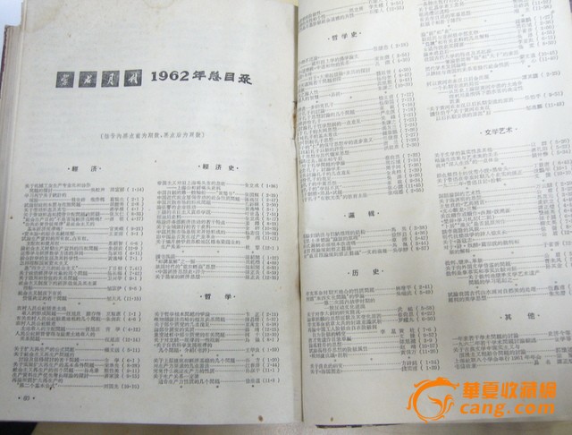 1962年学术月刊合订本1-12期-1962年学术月刊
