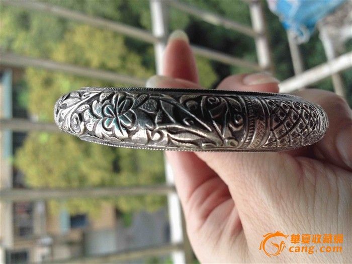 精美刻花老银镯子_精美刻花老银镯子价格_精