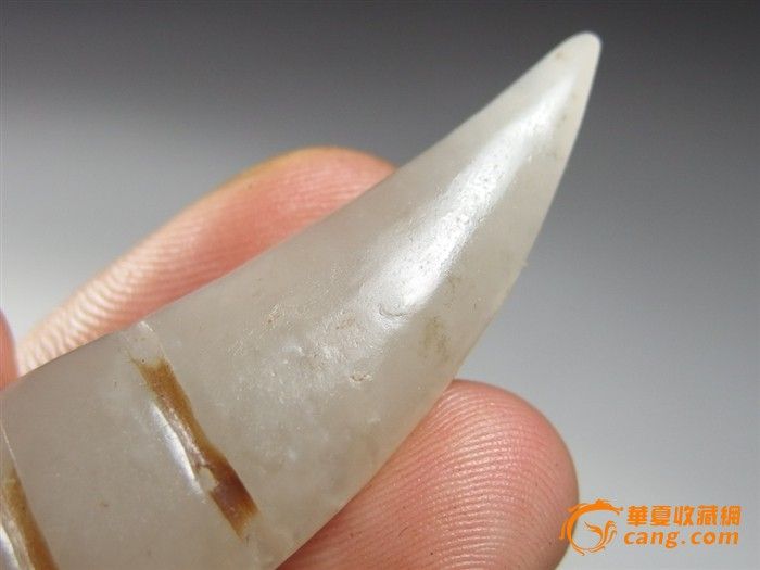 清代和田白玉蝉虫大号手把件_清代和田白玉蝉